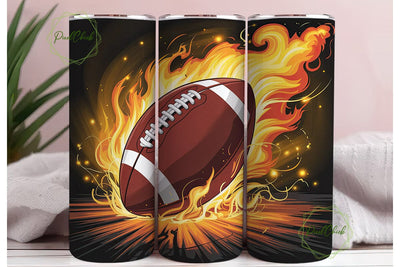 Football Fire Blast 20oz Tumbler Wrap Sublimation PixelChick 
