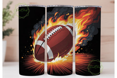 Football Fire Blast 20oz Tumbler Wrap Sublimation PixelChick 