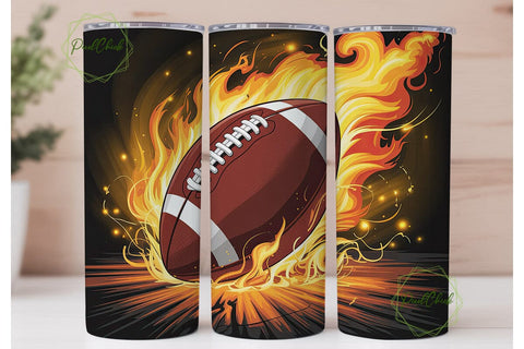Football Fire Blast 20oz Tumbler Wrap Sublimation PixelChick 
