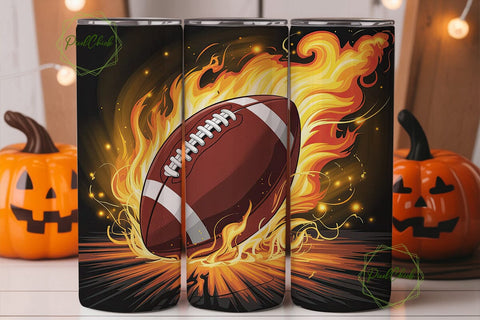Football Fire Blast 20oz Tumbler Wrap Sublimation PixelChick 