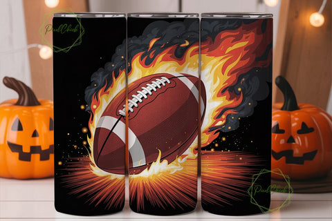 Football Fire Blast 20oz Tumbler Wrap Sublimation PixelChick 