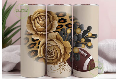 Football Floral 20oz Tumbler Wrap Sublimation PixelChick 