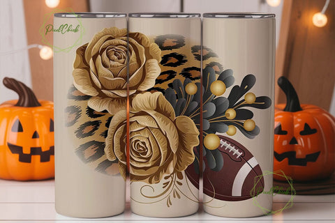 Football Floral 20oz Tumbler Wrap Sublimation PixelChick 