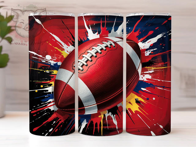 Football Game Day Skinny Tumbler Wrap, 20oz Sublimation Design, Sports Ball Tumbler PNG, Game Day Tumbler Wrap, Printable Football Cup, Football Theme Skinny Tumbler Sublimation Lara' s Designs 