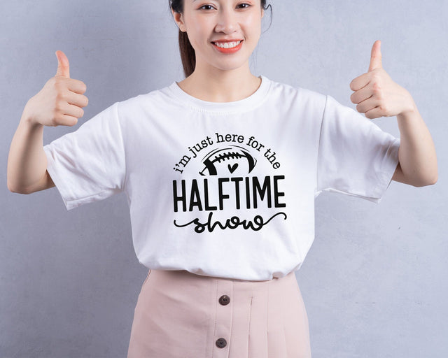 Football Game Day Svg Png, Football Svg, Football Player Svg, Funny Football Svg Cut Files, I'm Just Here For The Halftime Show Snacks Svg SVG DesignDestine 