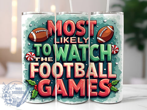 Football Game Tumbler, Christmas Football Gifts, 20oz Tumbler Wrap, Sports Drinkware, Football Fan Merchandise, Holiday Tumbler Design, Tailgate Party Tumbler Sublimation ToriDesigns 