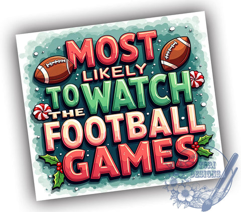 Football Game Tumbler, Christmas Football Gifts, 20oz Tumbler Wrap, Sports Drinkware, Football Fan Merchandise, Holiday Tumbler Design, Tailgate Party Tumbler Sublimation ToriDesigns 