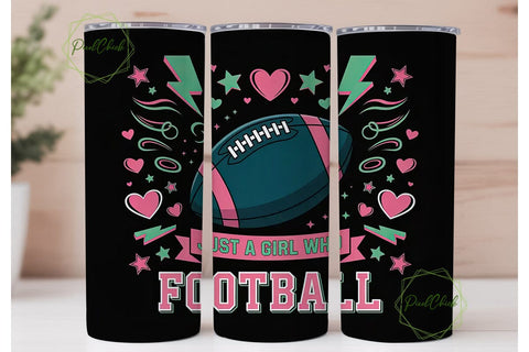 Football Girl 20oz Tumbler Wrap Sublimation PixelChick 