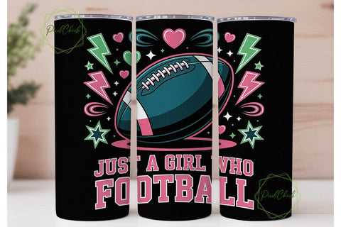 Football Girl 20oz Tumbler Wrap Sublimation PixelChick 