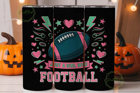 Football Girl 20oz Tumbler Wrap Sublimation PixelChick 