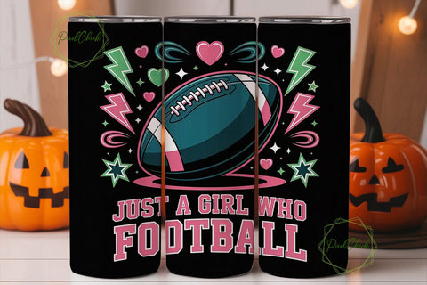 Football Girl 20oz Tumbler Wrap Sublimation PixelChick 