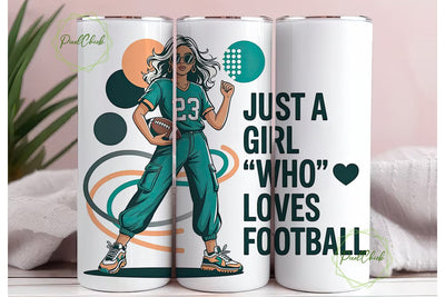 Football Girl 20oz Tumbler Wrap Sublimation PixelChick 