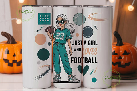 Football Girl 20oz Tumbler Wrap Sublimation PixelChick 
