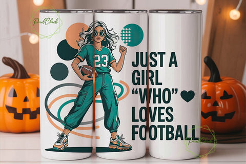 Football Girl 20oz Tumbler Wrap Sublimation PixelChick 