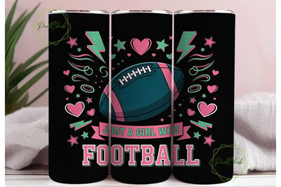 Football Girl 20oz Tumbler Wrap Sublimation PixelChick 