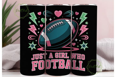 Football Girl 20oz Tumbler Wrap Sublimation PixelChick 