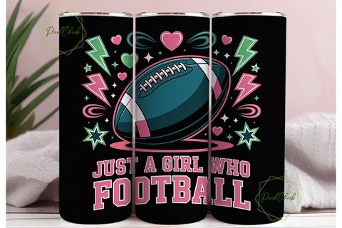 Football Girl 20oz Tumbler Wrap Sublimation PixelChick 