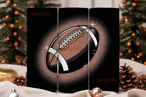 Football Glitter 20oz Tumbler Wrap Sublimation DesignSVG 
