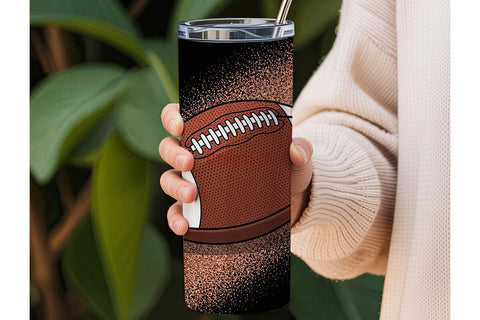 Football Glitter 20oz Tumbler Wrap Sublimation DesignSVG 