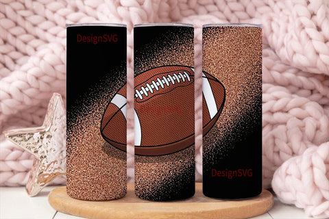 Football Glitter 20oz Tumbler Wrap Sublimation DesignSVG 