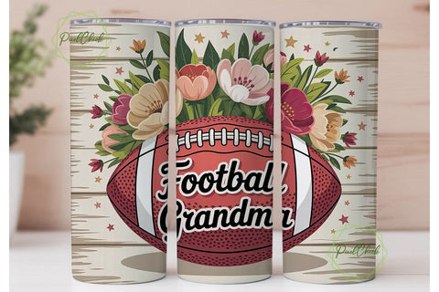 Football Grandma 20oz Tumbler Wrap Sublimation PixelChick 