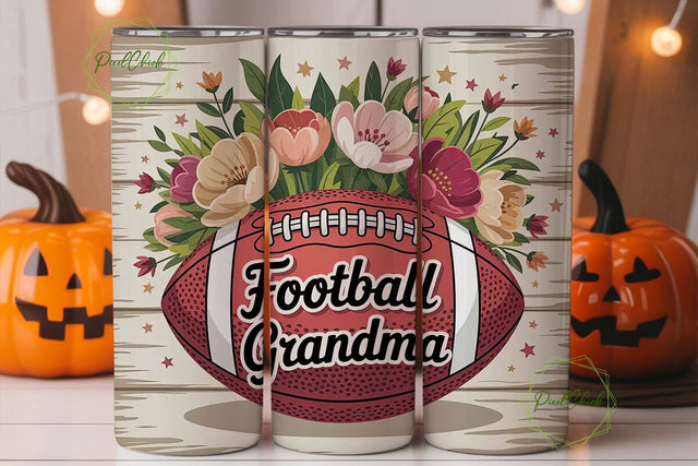 Football Grandma 20oz Tumbler Wrap Sublimation PixelChick 