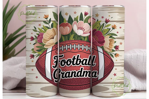 Football Grandma 20oz Tumbler Wrap Sublimation PixelChick 