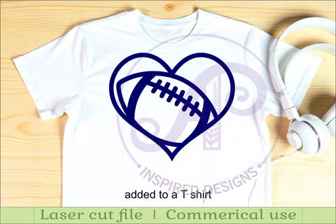 Football heart laser cut wall sign SVG APInspireddesigns 