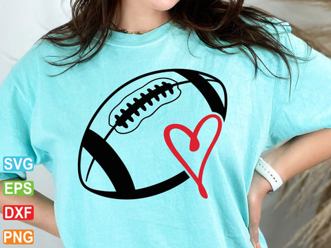 Football Heart SVG, Sports Cut File (Digital Download) SVG artprintfile 