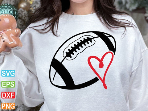 Football Heart SVG, Sports Cut File (Digital Download) SVG artprintfile 