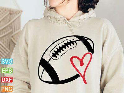 Football Heart SVG, Sports Cut File (Digital Download) SVG artprintfile 