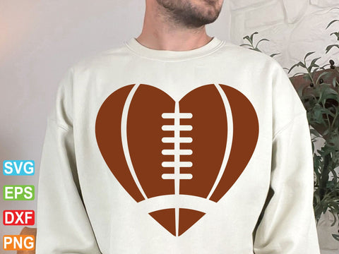 Football Heart SVG, Sports Cut File (Digital Download) SVG artprintfile 