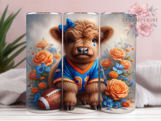 Football Highland Cow Fall Tumbler, Football Cow PNG, Fall Tumbler Wrap, Game Day Tumbler, Cow Sublimation Design, Autumn Football PNG, Cute Cow Tumbler Sublimation Li Zamperini 