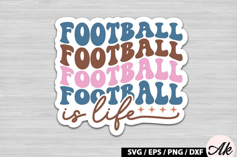 Football is life Retro Stickers SVG akazaddesign 