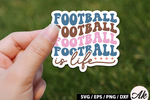 Football is life Retro Stickers SVG akazaddesign 