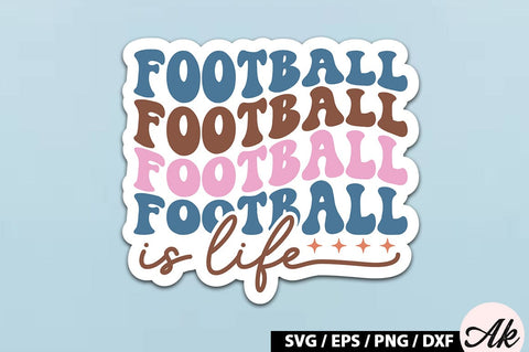Football is life Retro Stickers SVG akazaddesign 