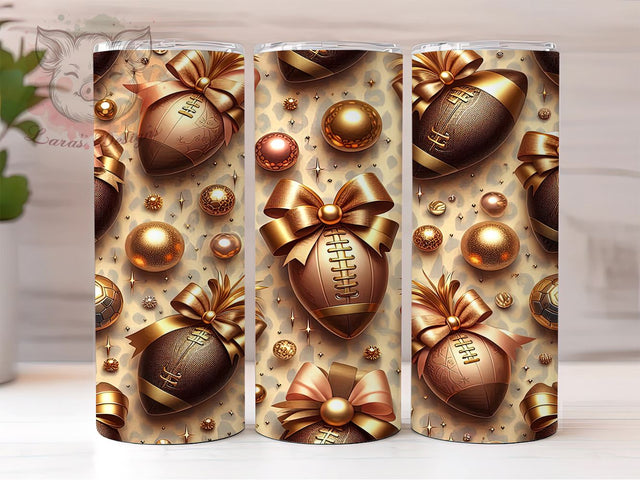 Football Leopard 20oz Tumbler Wrap, Leopard Print Cup, 20oz Sublimation, Coquette Style Drinkware, Chic Sports Gift, Bow Design Tumbler, Fun Football Fan Gift Sublimation Lara' s Designs 