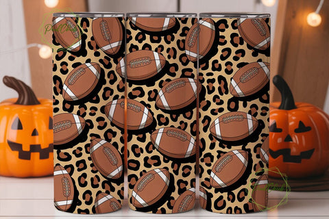 Football Leopard 20oz Tumbler Wrap Sublimation PixelChick 