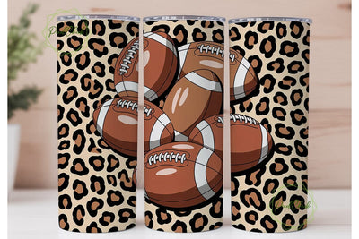 Football Leopard 20oz Tumbler Wrap Sublimation PixelChick 