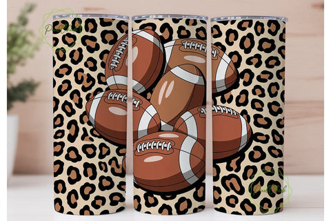 Football Leopard 20oz Tumbler Wrap Sublimation PixelChick 