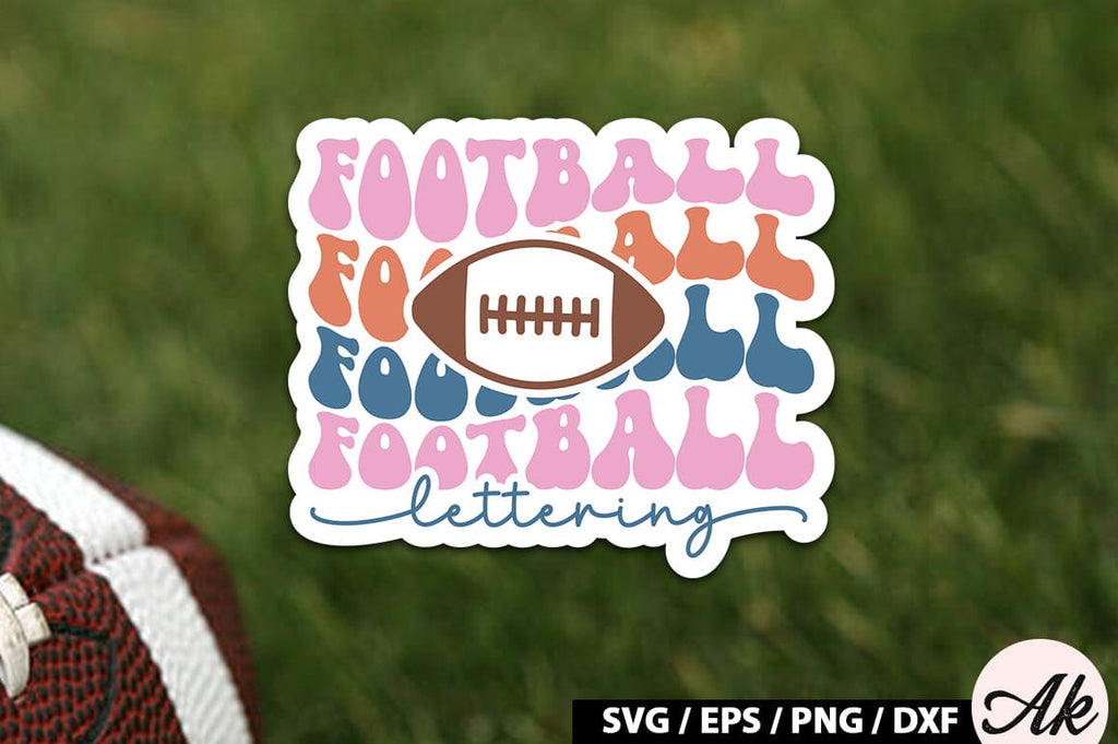 Football Multicolor Lettering Football lettering Retro Stickers - So Fontsy
