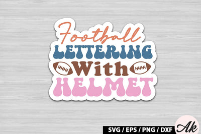 Football lettering with helmet Retro Stickers SVG akazaddesign 