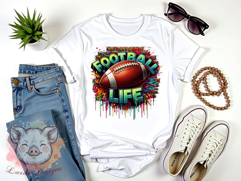 Football Life Graphic, Sports PNG Design, Game Day Sublimation, Football Fan Art, Touchdown Clipart, Fall Sports Download, Football Season Print, Athletic Digital Download Sublimation Lara' s Designs 
