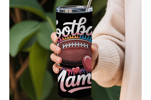 Football Mama 20oz Tumbler Wrap Sublimation DesignSVG 