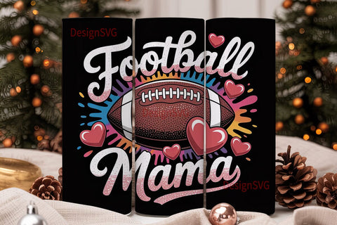 Football Mama 20oz Tumbler Wrap Sublimation DesignSVG 