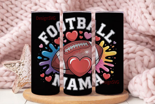 Football Mama 20oz Tumbler Wrap Sublimation DesignSVG 