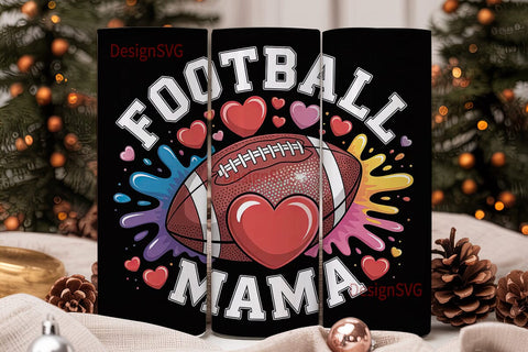Football Mama 20oz Tumbler Wrap Sublimation DesignSVG 