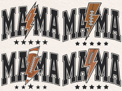 Football Mama Lightning Star Design SVG DesignDestine 