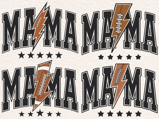 Football Mama Lightning Star Design SVG DesignDestine 