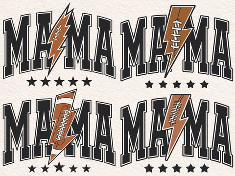Football Mama Lightning Star Design SVG DesignDestine 
